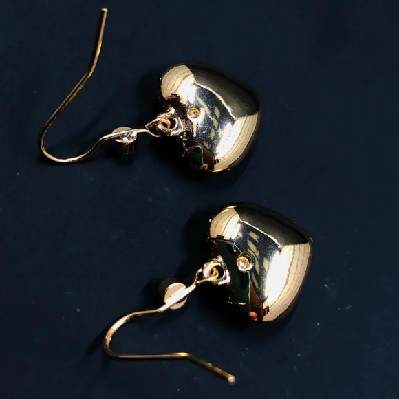 Juicy Couture Gold Tone Pink Crystal Heart Earrings - Picture 11 of 13